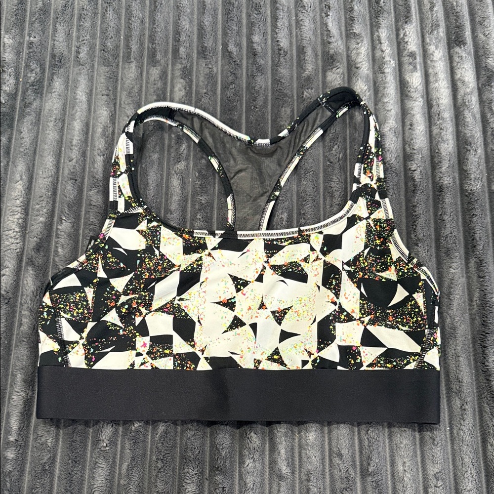 Victoria's Secret Black and White Patterned Sports Bra